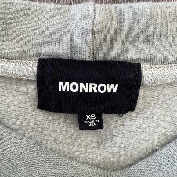 Monrow Light Green Pullover Crewneck Sweatshirt - Size: XS - Picture 3 of 8
